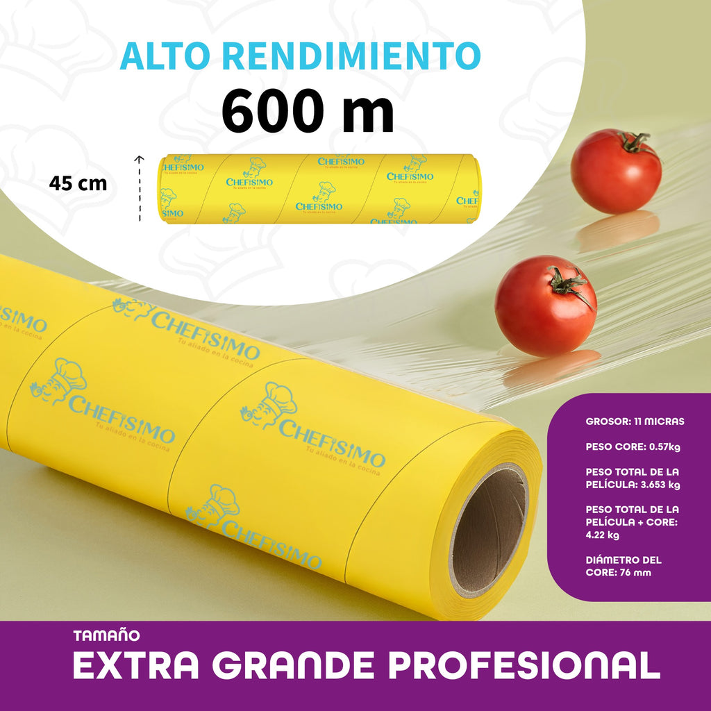 Papel Film Rollo Emplaye 600m X 45cm Grado Alimenticio 1 Pz