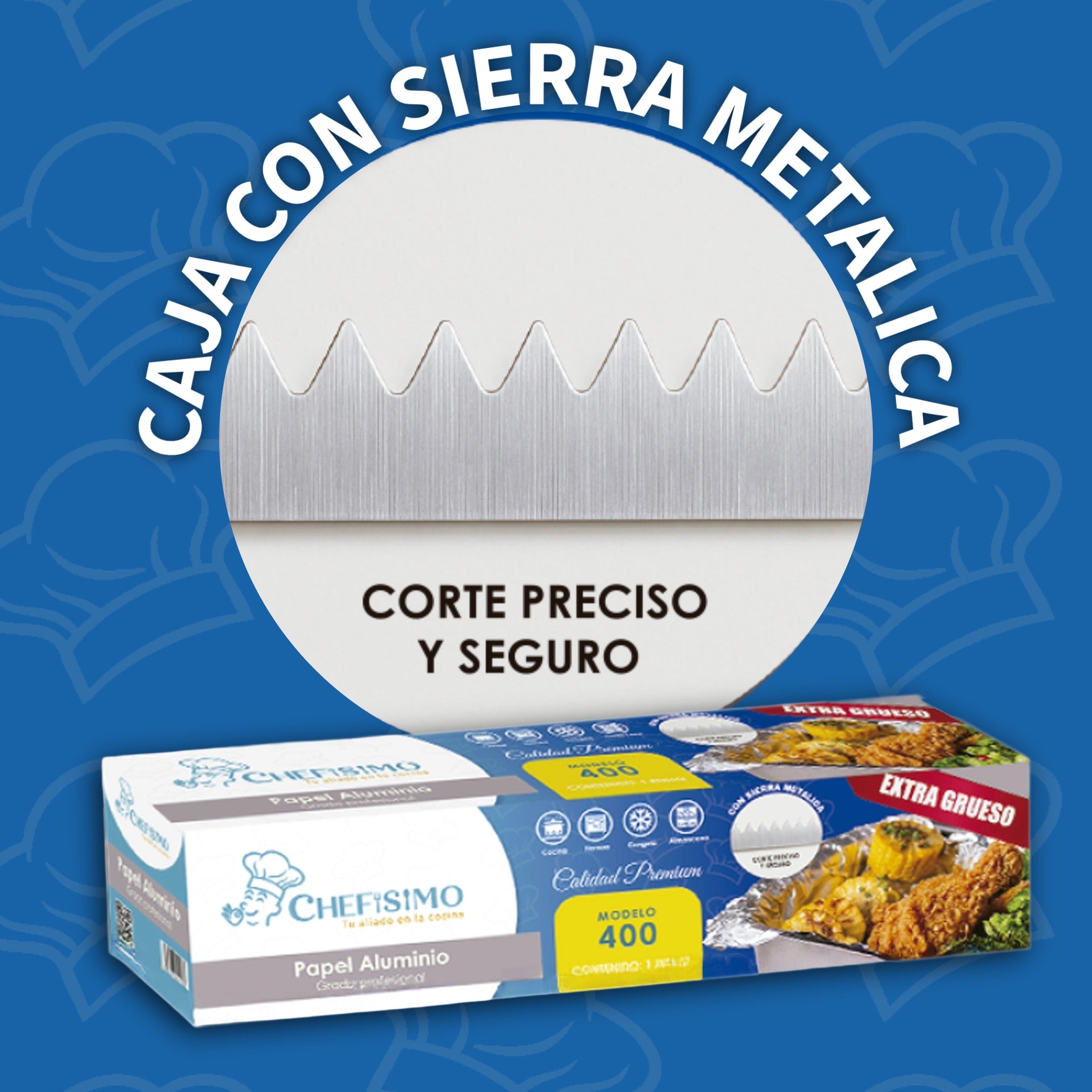Papel Aluminio 400 25 Micras Extra Grueso 30cm X 44m