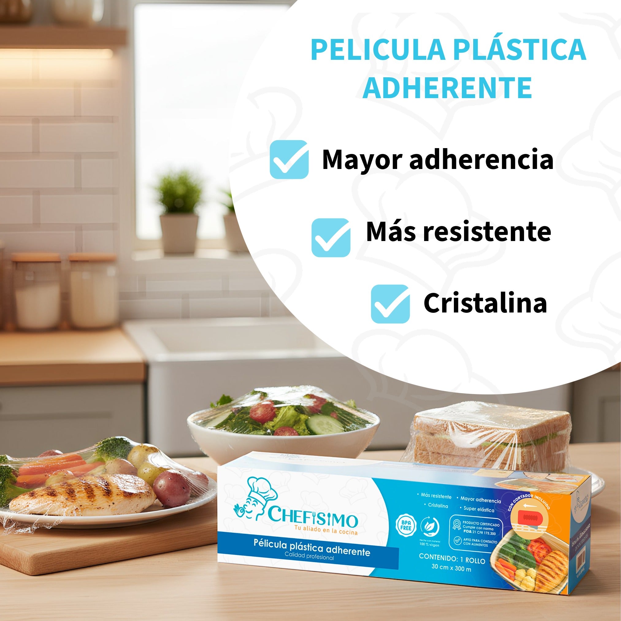 Chefisimo 1 Rollo Emplaye Vitafilm Egapack Cortador 30cm300m