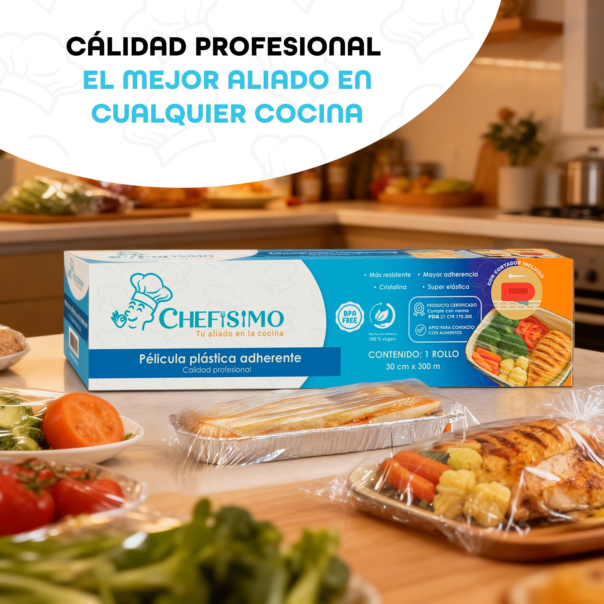 Chefisimo 1 Rollo Emplaye Vitafilm Egapack Cortador 30cm300m